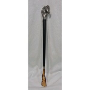 Shoe Horn Unisex 22in Black Silver Black Stallion Equestrian Horse Head‎